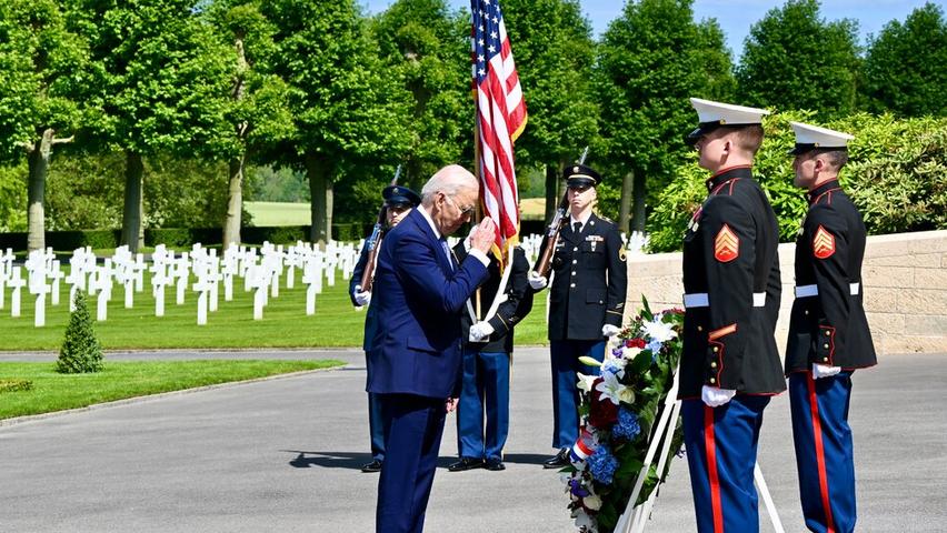 Biden Visits Soldiers' Cemetery in France