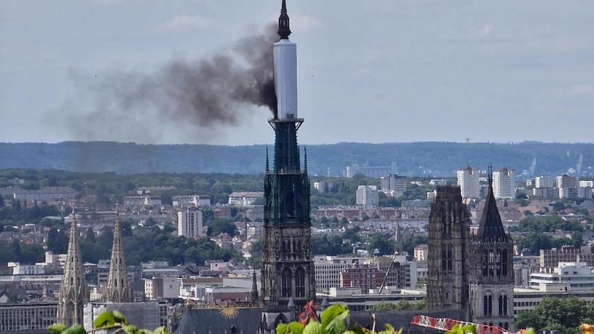 French Cathedral Spire Catches Fire