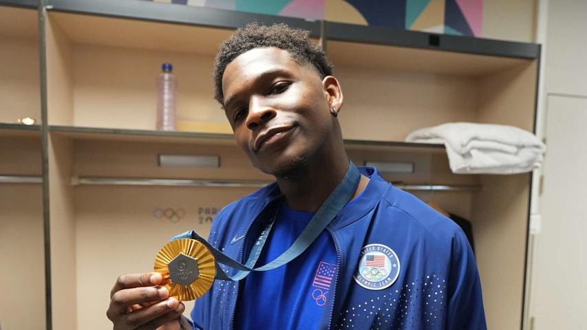 Anthony Edwards Gets Custom Gold Adidas Shoes After Olympic Win