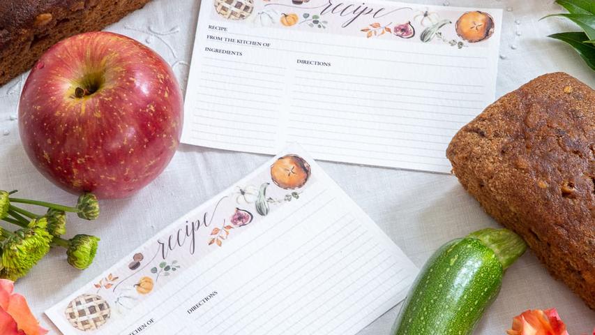 Fall Decor Inspiration: Dried Gourds, Recipe Cards, and Budget Decorating