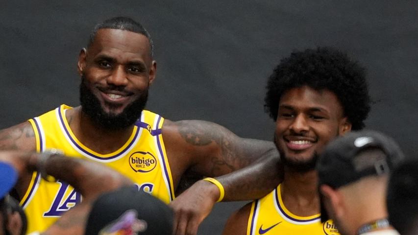 LeBron James and Son Team Up for Lakers