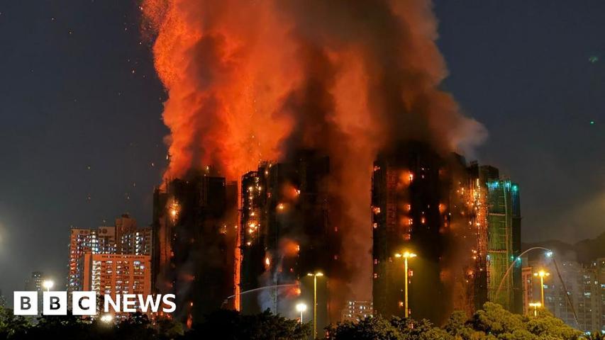 Big Fire in Hong Kong Homes
