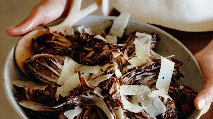 Yummy Roasted Red Leaves with Cheese