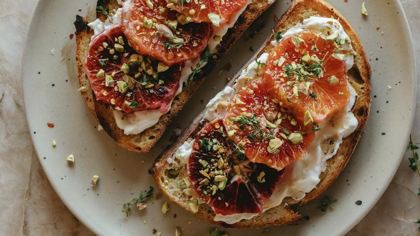 Pretty Orange Toast with Creamy Cheese